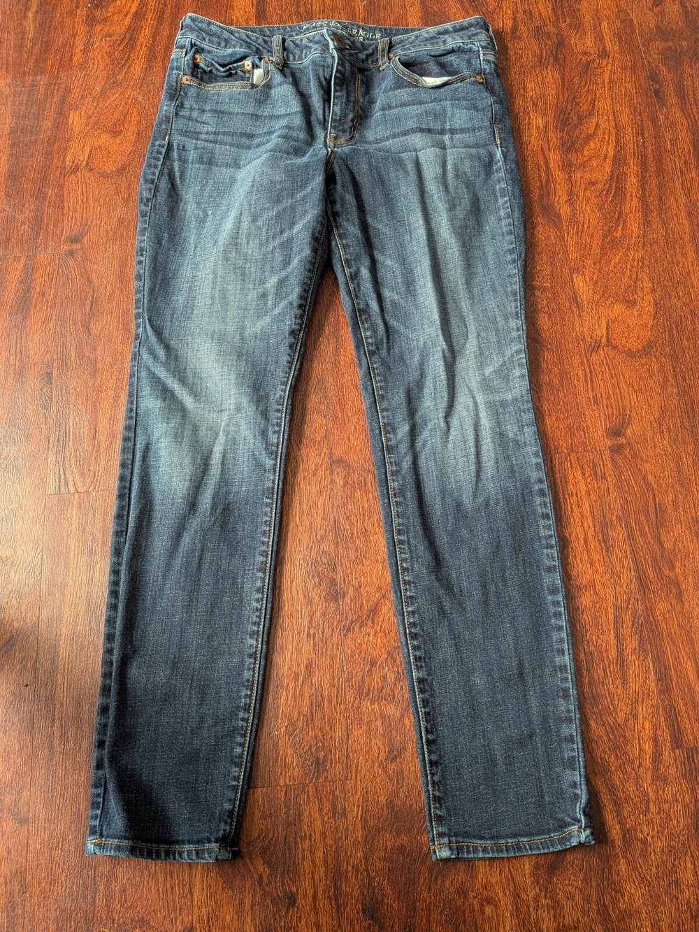 American Eagle Dark Blue Women's Straight Jeans